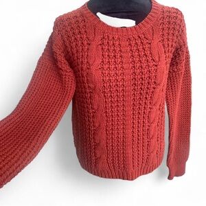 Cupio Rust Colored Cable Knit Sweater